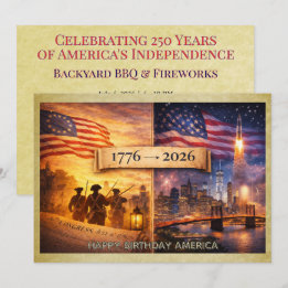 Invitation 4th of July America 1776 to 2026 USA 250th Party