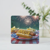 Invitation 4th of July American Hot Dog (Debout devant)