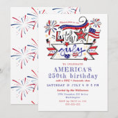 Invitation 4th of July Backyard BBQ & Fireworks America 250 (Devant / Derrière)