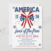 Invitation 4th of July BBQ - America Land of the Free (Devant)
