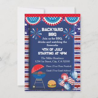 Invitation 4th Of July BBQ Invitation, Party In USA