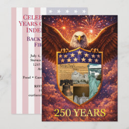 Invitation 4th of July Great American Eagle Shield 250th