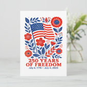 Invitation 4th of July Patriotic 250th Anniversary 250 Years (Debout devant)