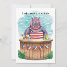 4th of July Pool Party with Hippo