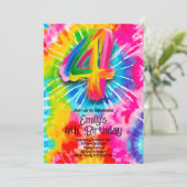 Invitation 4th Tie Dye Birthday (Debout devant)