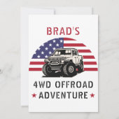 Invitation 4WD Off Road Adventure 4x4 Automotive Birday (Dos)