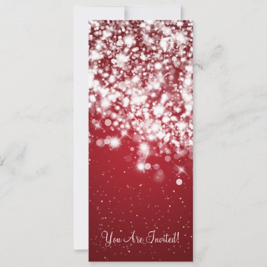 Invitation 4x9.25 Rouge étincelant de mariage (Devant)