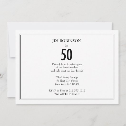 Invitation 50, 50, et plus de 50 ! (Dos)