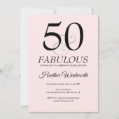 Invitation 50 and Fabulous 50th Birthday Blush Pink (Devant)