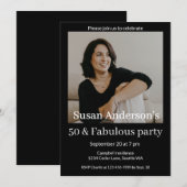 Invitation 50 and Fabulous 50th Birthday Party Photo (Devant / Derrière)