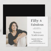 Invitation 50 and Fabulous 50th Birthday Party Photo (Devant / Derrière)