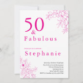 Invitation 50 and Fabulous | 50th Birthday Party Pink (Devant)