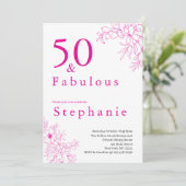 Invitation 50 and Fabulous | 50th Birthday Party Pink (Debout devant)
