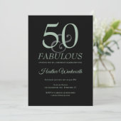 Invitation 50 and Fabulous 50th Birthday Sage Black (Debout devant)