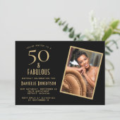 Invitation 50 and Fabulous Black Gold 50th Birthday Party (Debout devant)