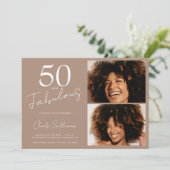 Invitation 50 and Fabulous Brown 50th Birthday Party (Debout devant)