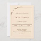 Invitation 50 and fabulous champagne gold birthday (Devant)