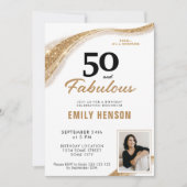Invitation 50 and Fabulous Gold 50th Birthday (Devant)