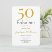 Invitation 50 and Fabulous Gold Modern 50th Birthday (Debout devant)