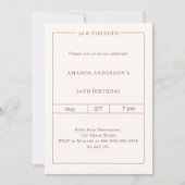 Invitation 50 and fabulous ivory simple timeless birthday (Devant)