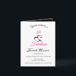 Invitation 50 and Fabulous Personalised 50th Birthday Folded<br><div class="desc">50 and Fabulous Personalised 50e Birthday Party Folded Invite.</div>