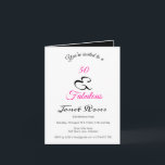 Invitation 50 and Fabulous Personalised 50th Birthday Folded<br><div class="desc">50 and Fabulous Personalised 50e Birthday Party Folded Invite.</div>