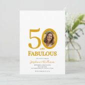 Invitation 50 and Fabulous Photo 50th Birthday Party (Debout devant)