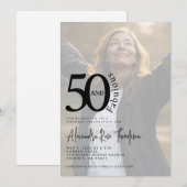 Invitation 50 and Fabulous Photo 50th Birthday Party (Devant / Derrière)