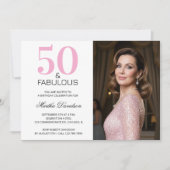 Invitation 50 and Fabulous Pink 50th Birthday (Devant)