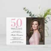 Invitation 50 and Fabulous Pink 50th Birthday (Debout devant)