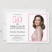 Invitation 50 and Fabulous Pink 50th Birthday (Devant)
