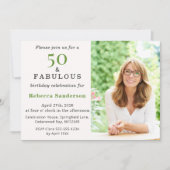 Invitation 50 and Fabulous Pink 50th Birthday Party (Devant)