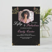 Invitation 50 and Fabulous Pink 50th Birthday Party (Debout devant)