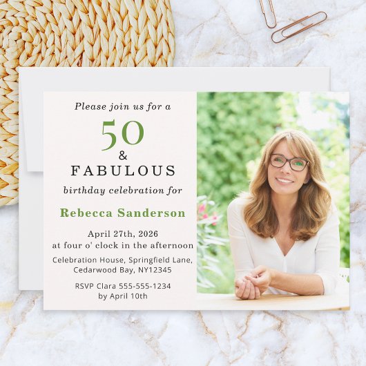 Invitation 50 and Fabulous Pink 50th Birthday Party