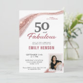 Invitation 50 and Fabulous Rose Gold 50th Birthday (Debout devant)