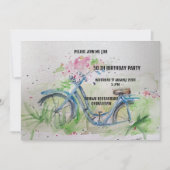Invitation 50 Anniversaire fête Dames vélo au printemps (Devant)