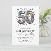 Invitation 50 anniversaire fête I puzzle illustration (Debout devant)