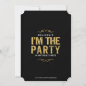 Invitation 50 Anniversaire-Gold Parties scintillant Texte Je  (Dos)