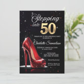 Invitation 50 Anniversaire Rouge Haut talons Cinquante (Debout devant)