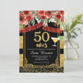 Invitation 50 años Roses rouges Anniversaire mexicain (Debout devant)