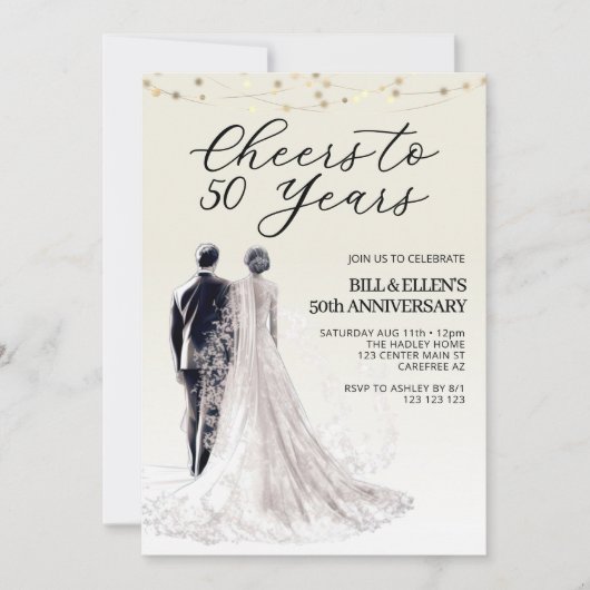 Invitation 50 ans 50e anniversaire de Mariage (Devant)