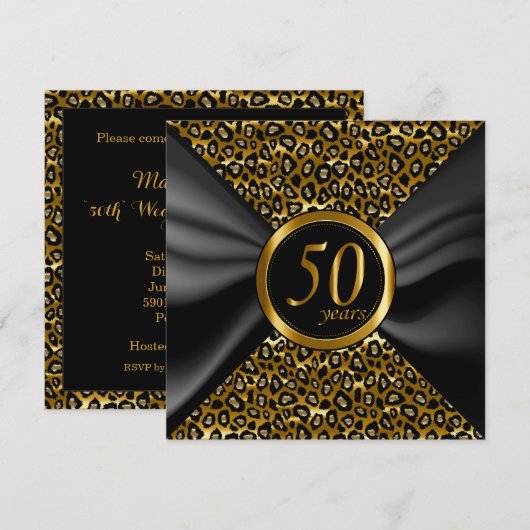 Invitation 50 ans d'Années d'Or avec le Satin Noir (Devant / Derrière)