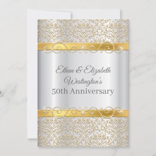 Invitation 50 ans de diamant or et argent (Devant)