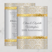 Invitation 50 ans de diamant or et argent (Devant / Derrière)