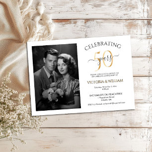 Invitation 50 ans de fête de l'anniversaire de la photo