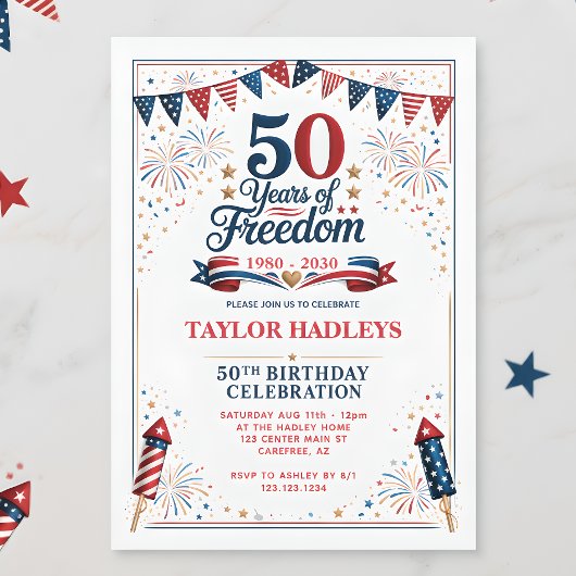 Invitation 50 Ans de Liberté 50e Anniversaire