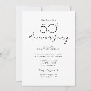 Invitation 50 ans de mariage minimal