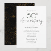Invitation 50 ans de mariage minimal (Devant / Derrière)