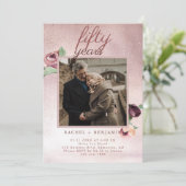 Invitation 50 ans de mariage Rose Gold Glitter  (Debout devant)