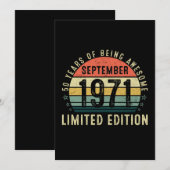 Invitation 50 ans d'être génial Anniversaire de septembre (Devant / Derrière)